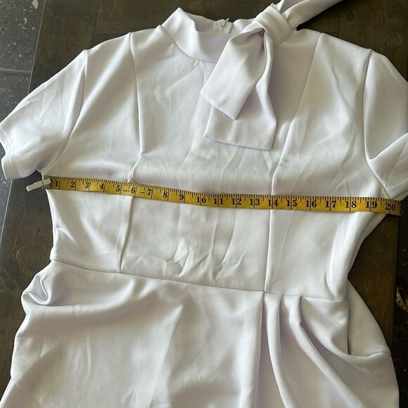 Elegant Strechy Peplum Bodycon Short Sleeve Work Dresses Bow Club Ruffle… - Picture 9 of 15